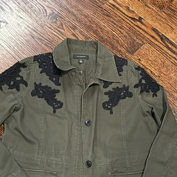 Halogen Long Cargo Jacket, Army Green, Size Medium (179) - Picture 2 of 13